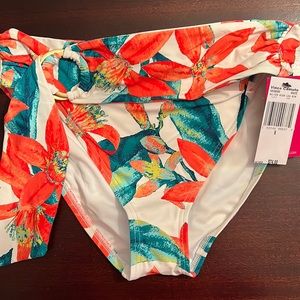 Vince Camuto Belted High Leg High Waisted Bikini Bottom Wild Oleander(M) NWT